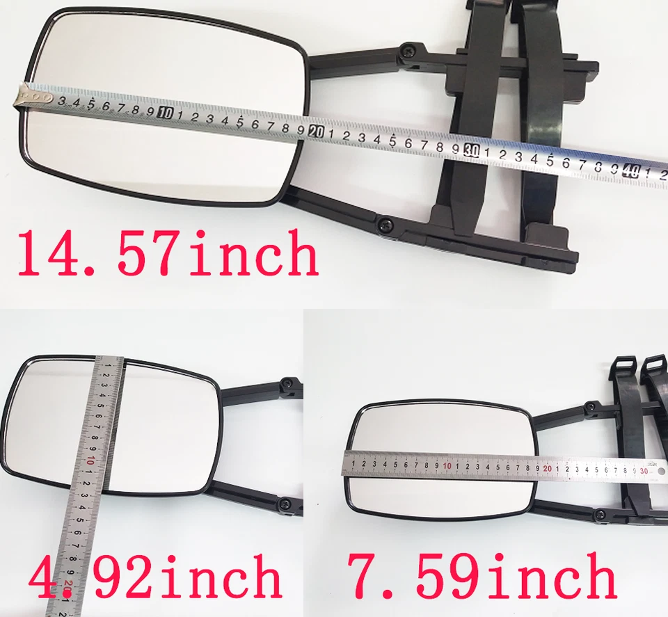 2X Espejo de remolque con clip para remolque transporte seguro extensión ajustable universal Foto 3 de 4