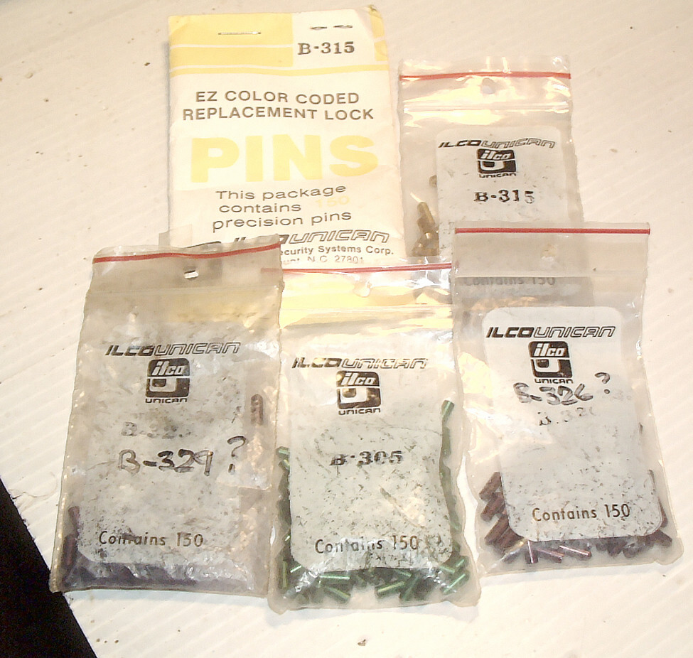 5 Packs IlcoUnican ColoredCoded Lock Cylinder Pins 100's