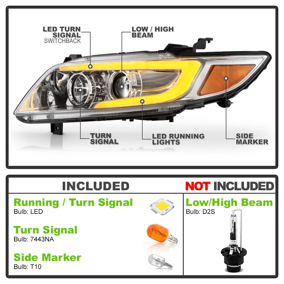 Faros delanteros cromados FX35 FX45 LED DRL Switchback intermitente Foto 4 de 4