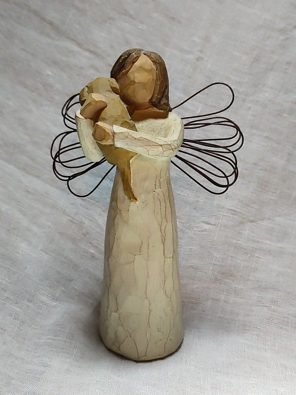 Willow Tree Angel of Friendship Angel with Dog Figurine 1999 5” Tall