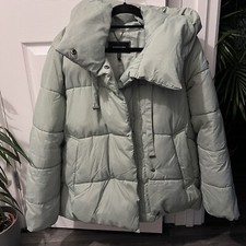 Bcbg Maxazria Puffer Jacket Coat Zip Quilted Hooded Mint Green Women’s Large