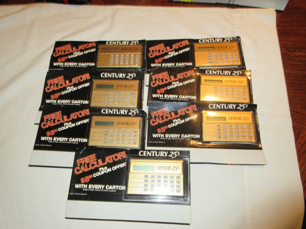 century 25 cigarettes Calculator, Promotional, Century 25's Cigarettes, 1985, R.J. Reynolds  Tobacco Co