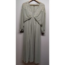 ASOS Maxi Maternity Dress Women Size 10 Green Embroidered Long Sleeve Goddess