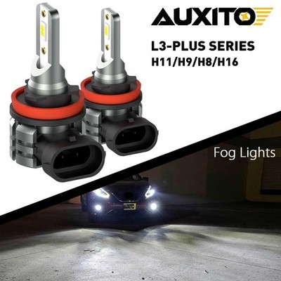 Auxito Pair H11 LED Fog Light Bulb 6000K Canbus Cool White Fit for Honda Toyota