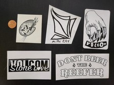 VOLCOM Surf Snowboard BMX Skateboard 5 Sticker Set Excellent NEW old stock 13