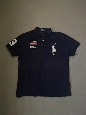 Ralph Lauren Poloshirt Big Pony USA Chief Keef Polo y2k Vintage Schwarz L - Bild 1 von 4
