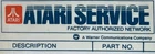 Special Order for sugarshane_o Atari NEW Cartridge and Manual NO BOX