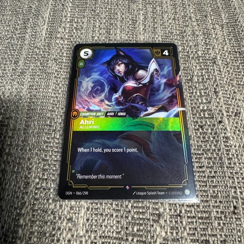 Ahri Alluring Riftbound Origins 066/298 Champion Foil Meta League of ...
