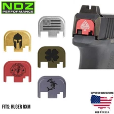NDZ Ruger RXM Slide Cover Back Plate Aluminum Engraved USA Made G19 Gen 3 Clone