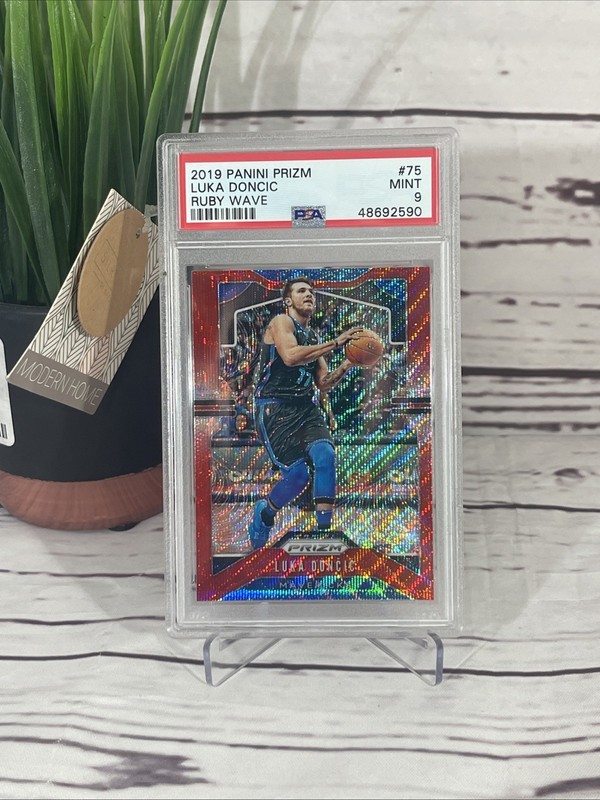 2019-20 Prizm Luka Doncic #75 Ruby Wave PSA 9