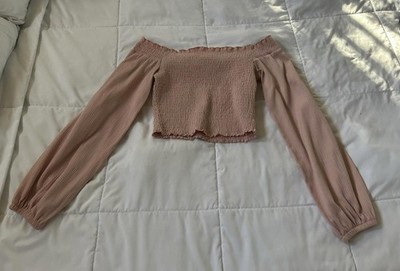H&M Divided Long Sleeve Crop Top - Pink