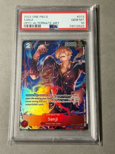 SANJI Alternate Art OP01-013 One Piece Romance Dawn PRE ERRATA PSA 10 GEM MINT