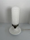 Milk Glass Hobnail Torpedo Skyscraper Vtg Boudoir Table Lamp White