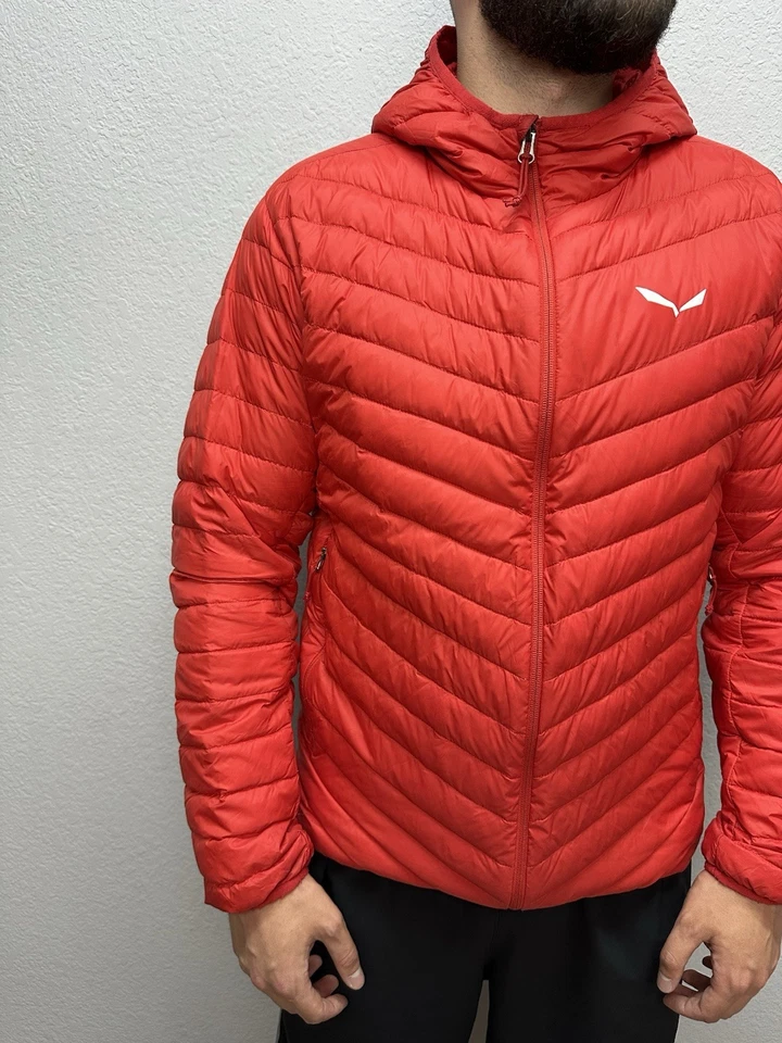 Salewa Men’s Down Puffer Jacket Hooded Red Size M - Image 2 of 4