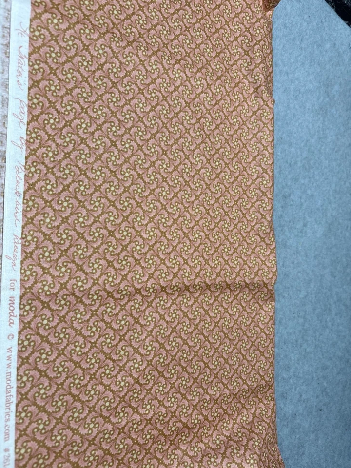 Pink & Brown Swirl Pattern Cotton Fabric  8" x 44" for Sewing & Crafts by Moda - Image 4 of 4