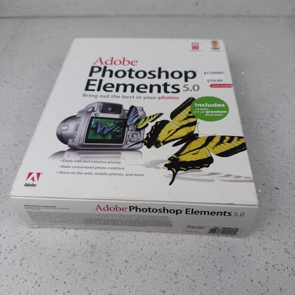 Adobe Photoshop Elements 5.0 Software Photo Editor Win XP PC CD 2006 NEW SEALED - Image 2 of 4