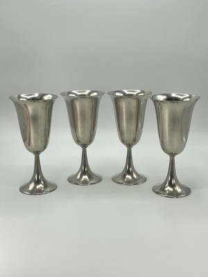 Vintage Pewter Wine Goblet Chalice Made in Holland. 6.5'' SET OF 4