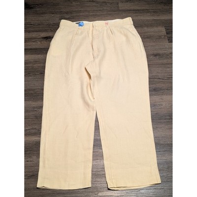 Polo Ralph Lauren Vintage Mens Linen Trousers Cream Made in USA 36x27