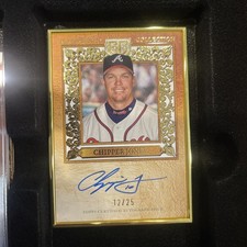 Chipper Jones 2025 Topps Gilded Gold Framed Hall Of Famers Autograph #d 15/25