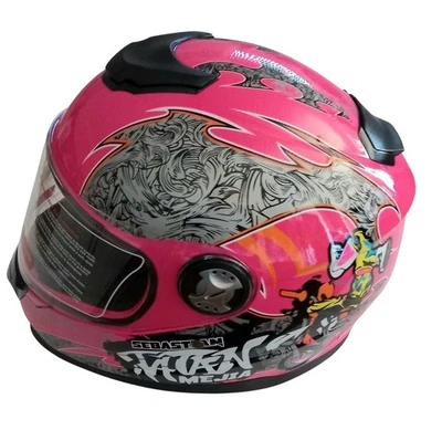 FUNSPORT-FACTORY Integralhelm Helm Kinderhelm Motorradhelm Motorrad Jethelm Crosshelm pink