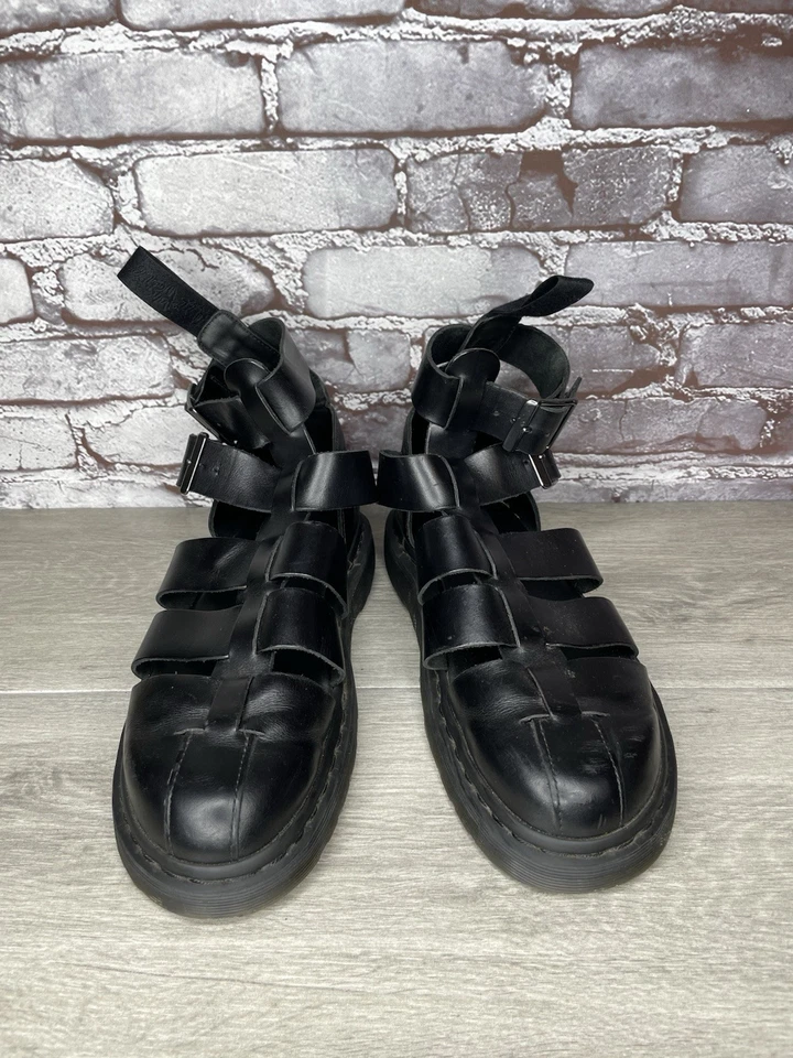 Dr. Martens Geraldo Black Leather Strap Gladiator Wedge Sandals Men’s 9M US/42EU - Image 2 of 4