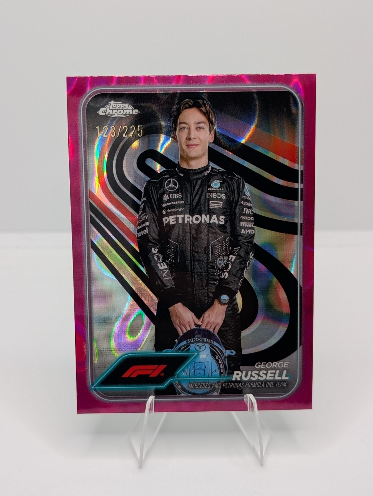 2024 Topps Chrome Formula 1 George Russell #5 Fuschia Lava /225