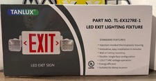Tanlux Red Exit Sign with Emergency Lights, Battery Backup LED New