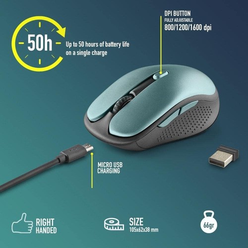 NGS EVO Rust Ice Rechargeable Wireless Mouse 2.4GHz for Computer/Laptop/MacBook/ - Bild 2 von 8