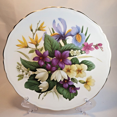 Bone China Teller, floral, Made in England, 8,5'' (21,5 cm) (14)
