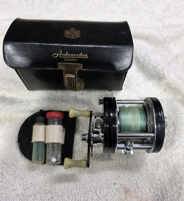 #ad Vintage ABU Ambassadeur 5000C Sweden Reel Original Case Oil Parts Serial #09710 $249.99