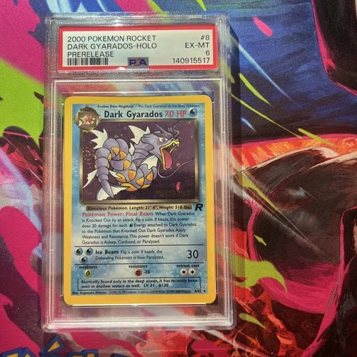 2000 Dark Gyarados Holo Card PSA 6 Pre-Release #8 Pokemon TCG FART SWIRL