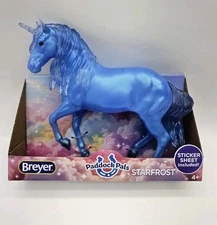 Breyer Paddock Pals Unicorn Crystalline Blue Starfrost with Sticker Sheet 
