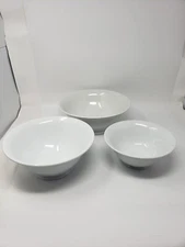 Apilco France CLASSIC WHITEWARE Porcelain Set Nesting Serving Bowls 10.5"/9.5"/7