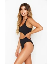 MSRP $60 Ris-K Starboard One Piece Womens Swimsuit Black Size XS NWOT