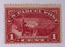 TRAVELSTAMPS: 1913 US SCOTT #Q1 ,1c PARCEL POST, OFFICE CLERK , MINT, OG HINGED