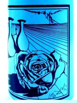 Salvador DALI Glas ° surrealistischer Dekor ° Essig / Öl oder Likör Flasche