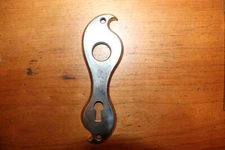 One Brass Plate on Wrought Steel Art Deco? Keyhole Knob Escutcheon B-25