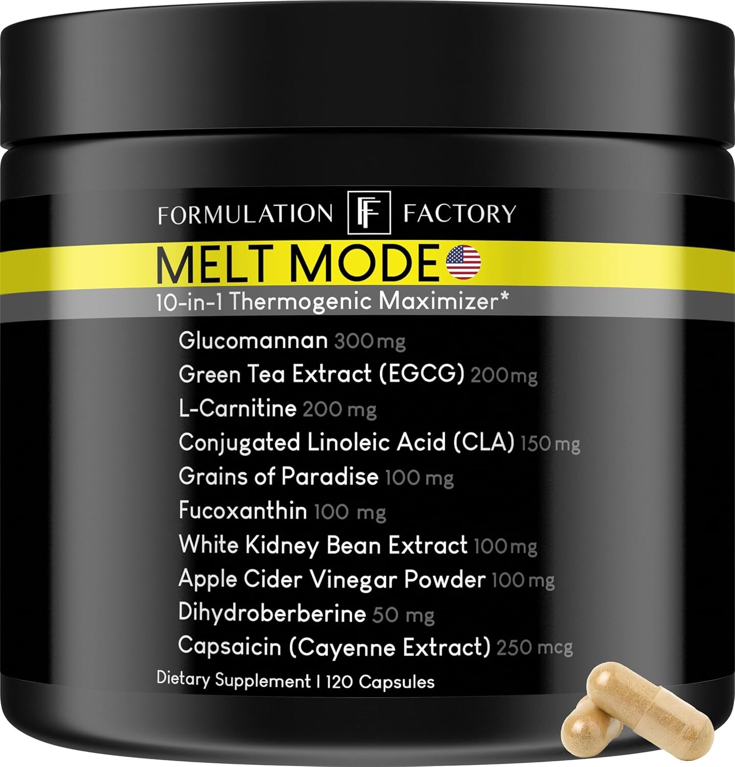 Melt Mode 10-in-1 Wellness Supplement with Green Tea Extract, L-Carnitine, CLA, 