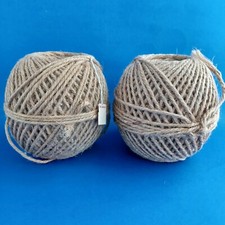 Vtg 2 Balls Twine Jute Hemp Craft Macrame Natural Brown New Old Stock