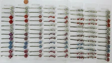 LOT OF 12---2.25 INCH LONG  VARIOUS DESIGN OF RHINESTONE HAIR BOBBY PINS