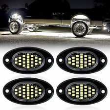 4x White 24 LED Rock Light Pod Underbody Glow Lamp Offroad SUV Pickup Truck UTV