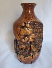 Gorgeous Vintage Turned Burl Wood Art Vase