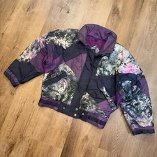 1980s East West Coat Womens Jacket Vtg Retro Apres Ski Puffy Iridescent Medium