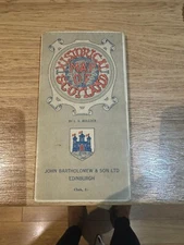 RARE Vintage JOHN BARTHOLOMEW cloth map of Scotland / Edinburgh in colour
