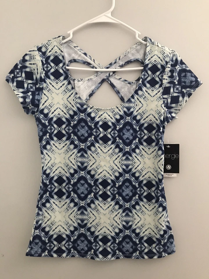 energie Lucia JK-3062 Women Shirt Top Short Sleeve Color:To Dye For NWT Size S - Image 2 of 4