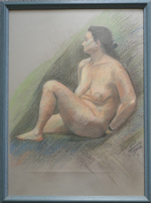 C J Healey. Ende 20. Jh. Pastelle. Große Aktstudie. Erica. Florenz 1997