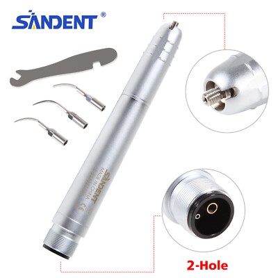 SANDENT Dental Ultrasonic Air Perio Scaler Handpiece 2 Hole B2 & 3 Tips ns