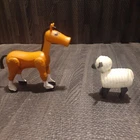 Vintage Fisher Price Little People Animal Toy Figures- Sheep & Horse