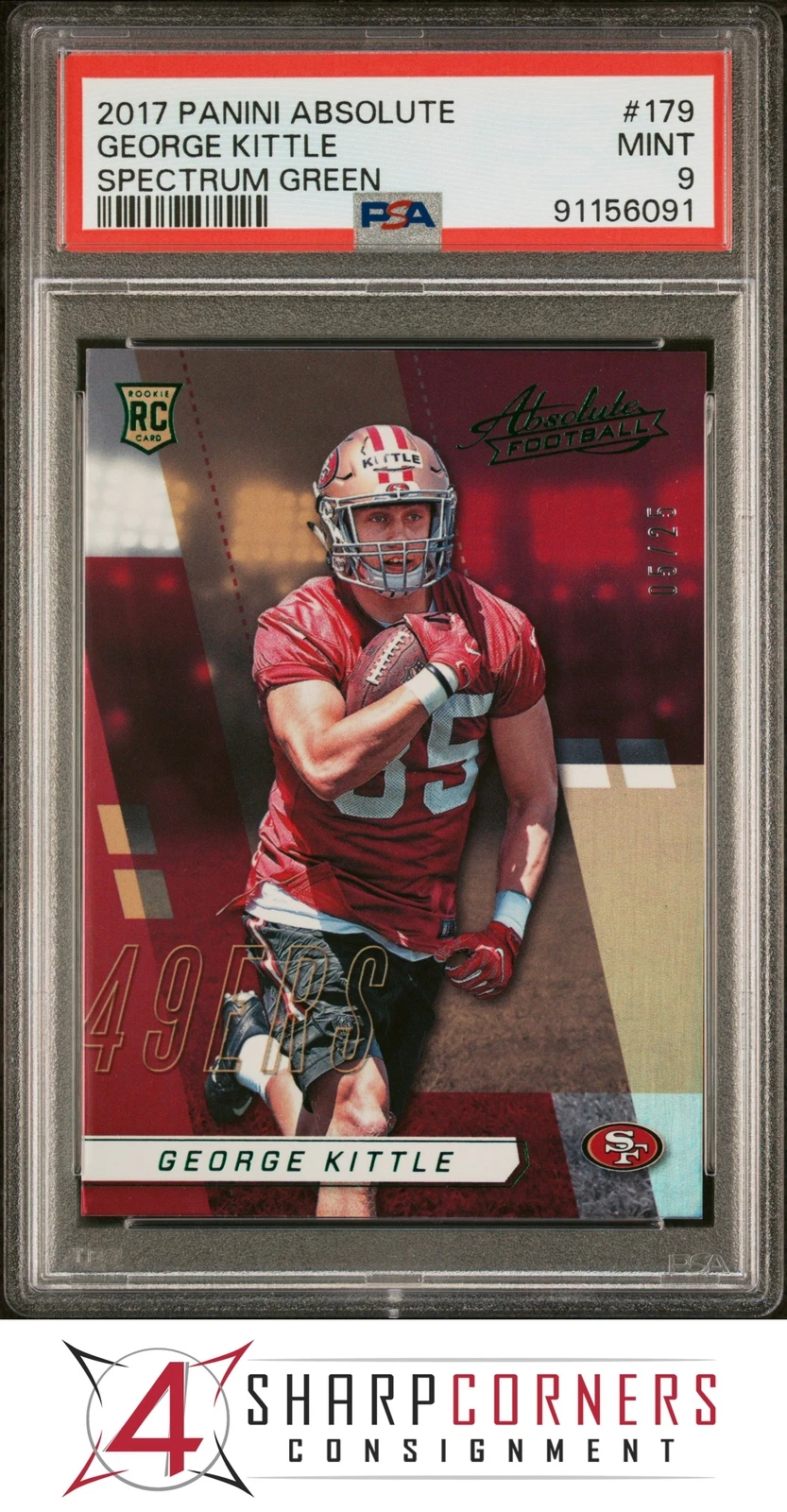 George Kittle Panini Absolute #179 Spectrum Green