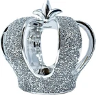 SILVER CRUSHED DIAMOND SPARKLING SHELF SITTER LOVE ORNAMENT GLITTER BLING GIFT